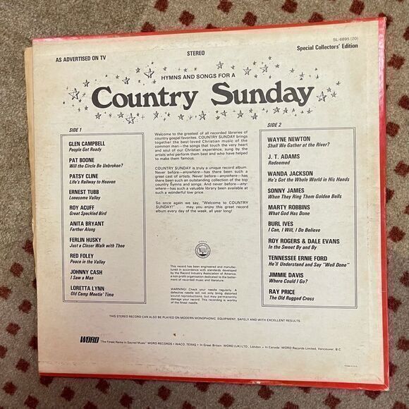 Hymns and Songs for a‎ Country Sunday record - Picture 2 of 2